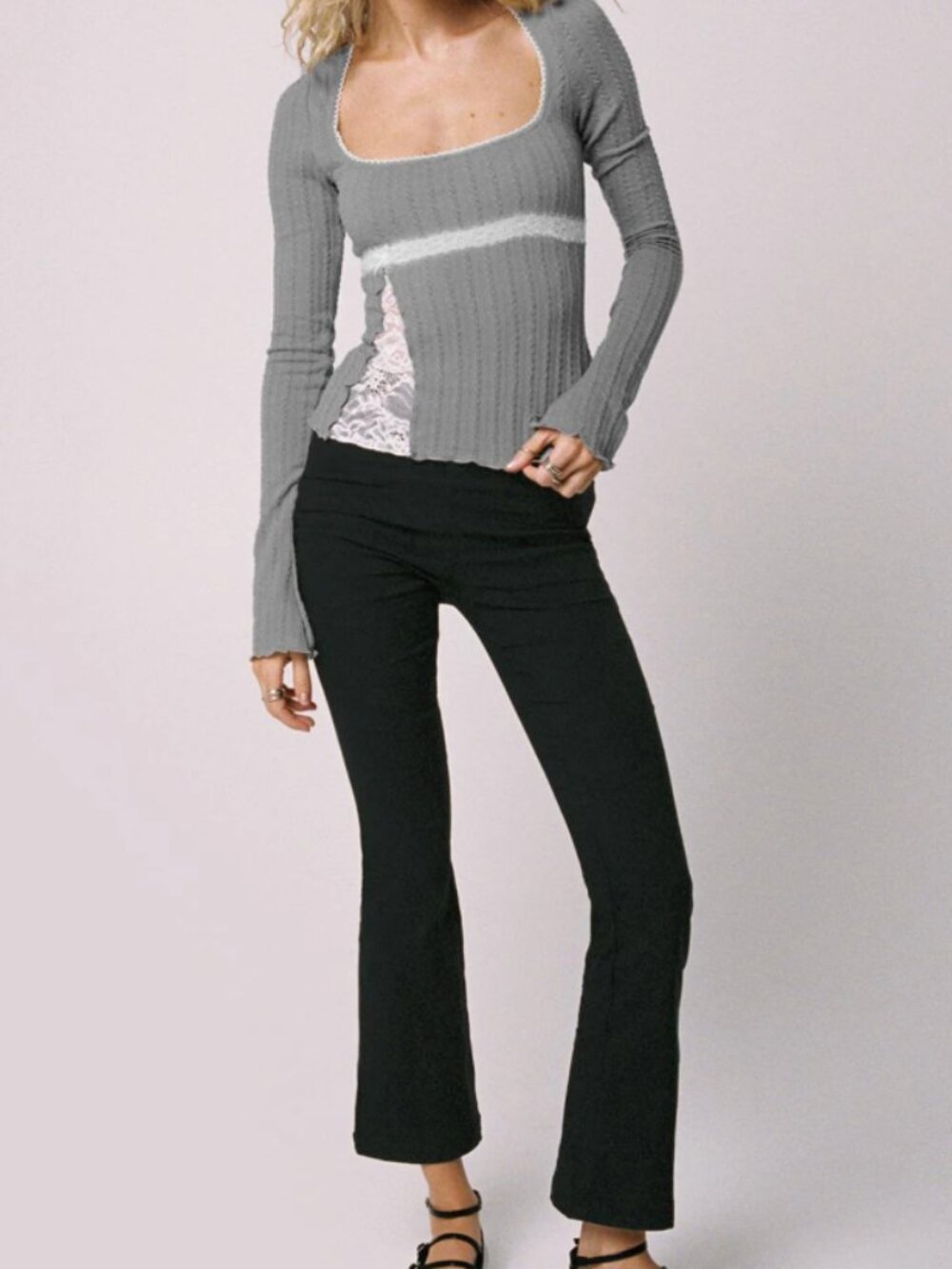 Princess Polly Everyday Flared Pants Black